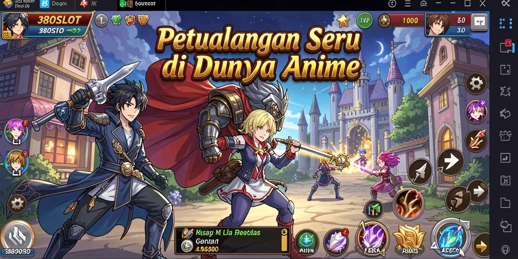 Tampilan gameplay seru dan karakter anime yang menggemaskan.