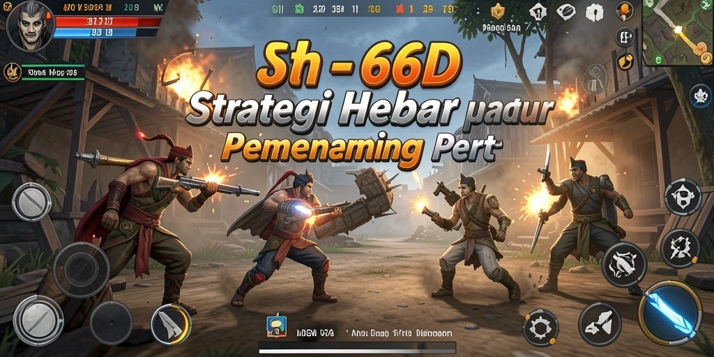 Tampilan layar utama 66D dengan aksi strategi yang intens.