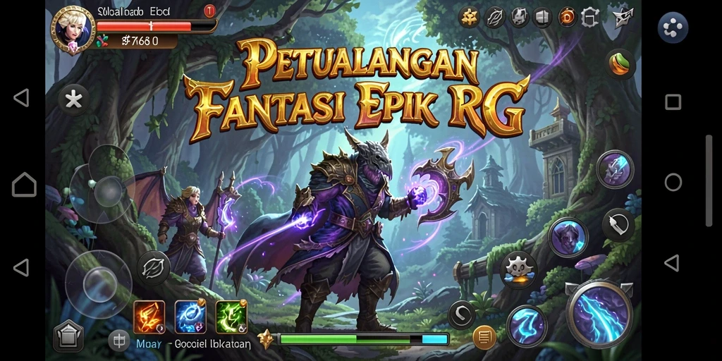 Screenshot gameplay RPG yang menampilkan aksi petualangan seru.