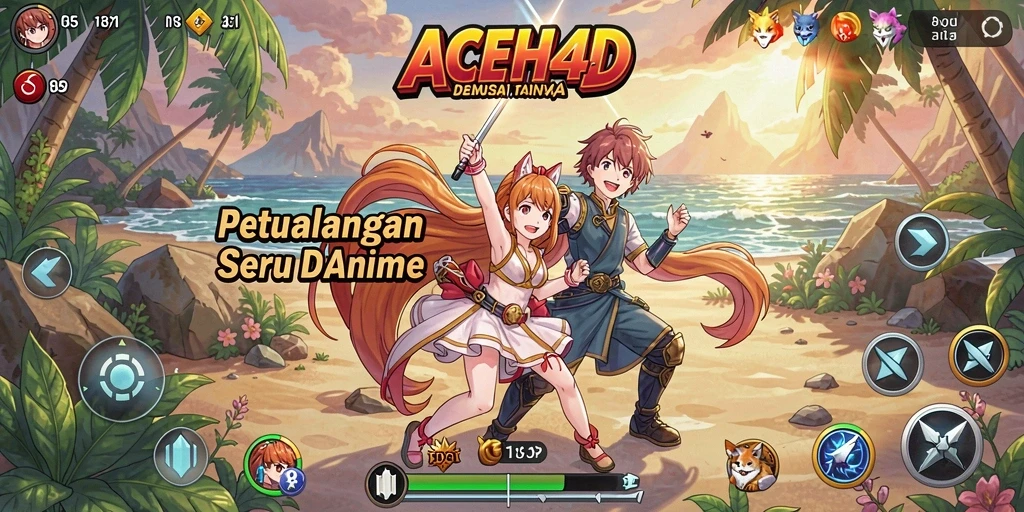 Tampilan menarik dari gameplay <strong>ACEH4D</strong> dengan karakter anime yang ikonik.