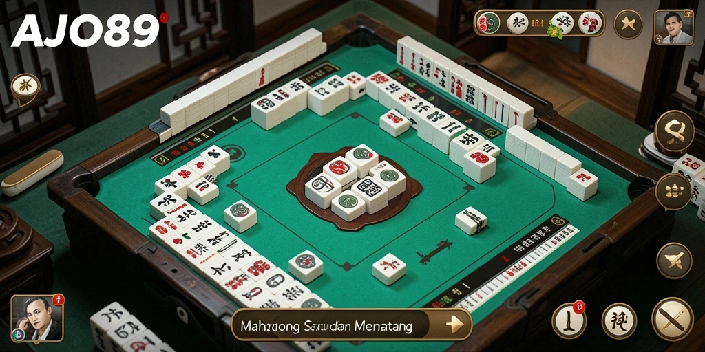 Tampilan gameplay Mahjong yang menarik dan menantang dalam AJO89.