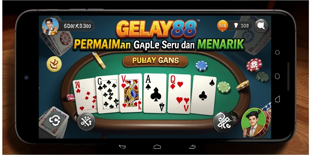 Tampilan seru gameplay Gaple di GELAY88.