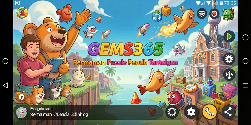 Gameplay menakjubkan GEMS365 dengan berbagai puzzle menarik
