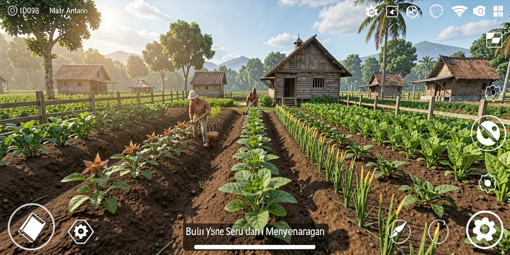Tampilan gameplay seru saat bertani di ID098.