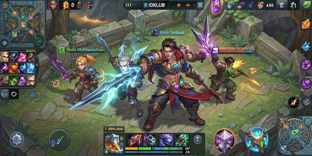 Tampilan seru gameplay IDKLUB yang penuh strategi MOBA.