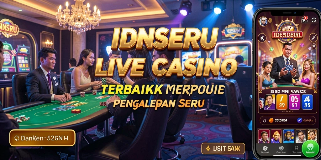 Screenshot gameplay IDNSERU menampilkan dealer profesional mengelola permainan Live Casino.