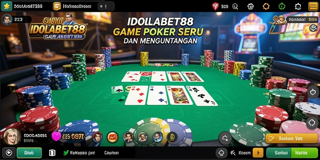 Tampilan permainan poker yang menarik dan interaktif di IDOLABET88.