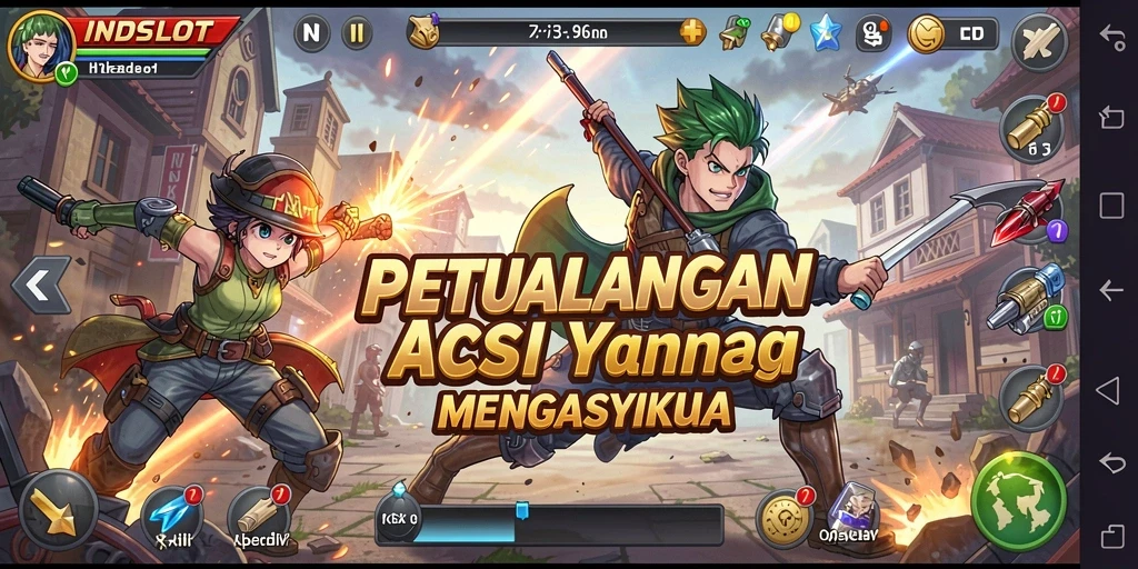 Tampilan gameplay menarik dari INDSLOT dengan karakter anime yang menonjol.