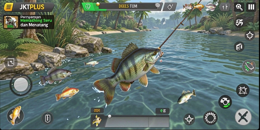 Tangkapan ikan yang beragam dalam gameplay JKTPLUS.