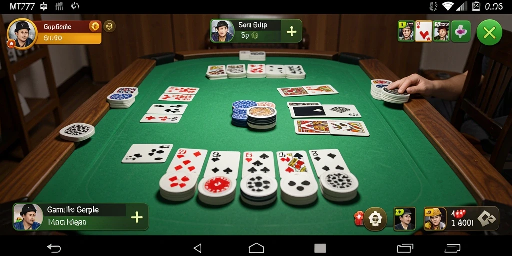 Screenshot gameplay MT777 menampilkan keseruan permainan Gaple.