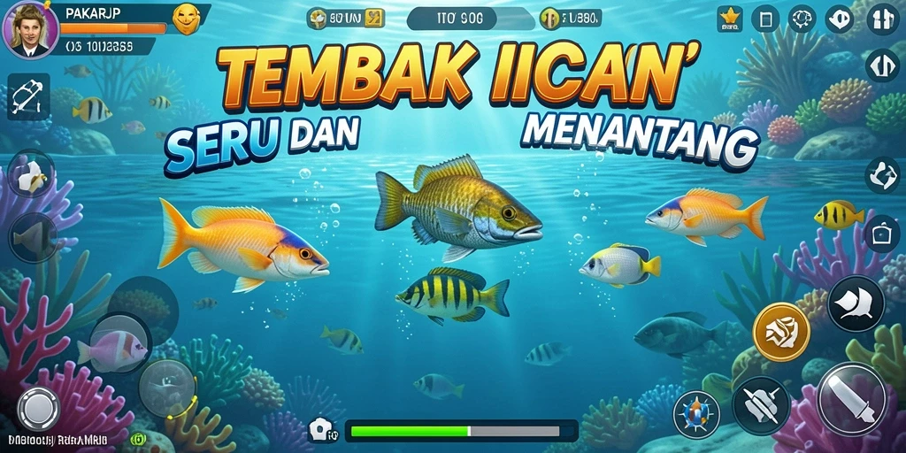 Tampilan gameplay PAKARJP dengan aksi menembak ikan yang seru.