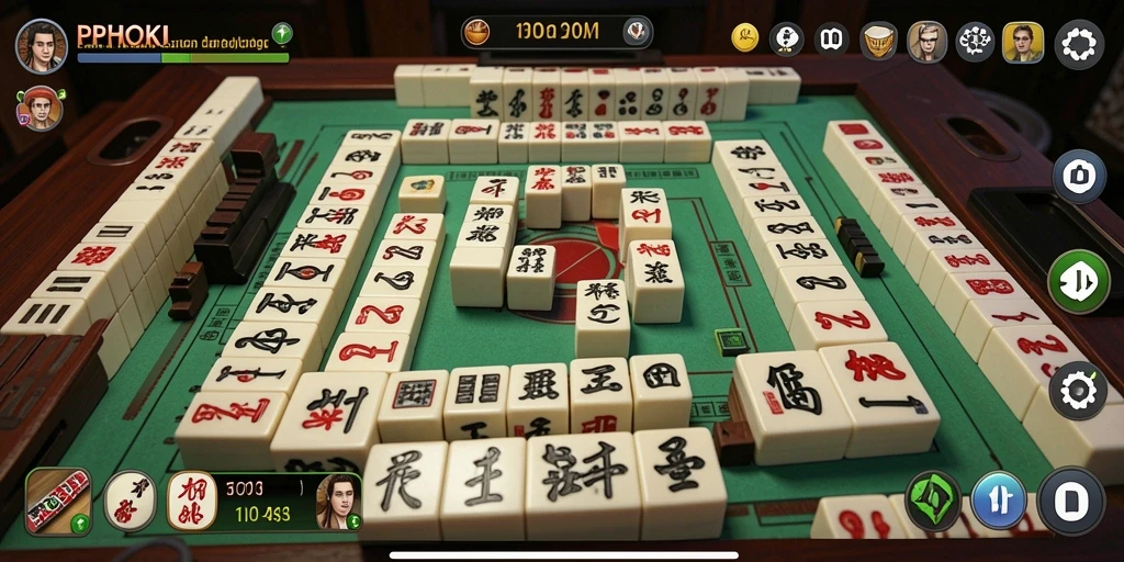 Tampilan gameplay menarik dari PPHOKI saat bermain Mahjong.