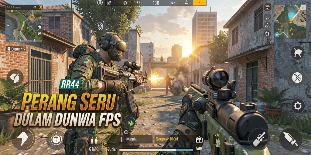 Gameplay mendebarkan di medan perang FPS RR44.