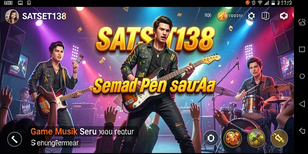 Tampilan seru gameplay SATSET138 yang penuh dengan alat musik.