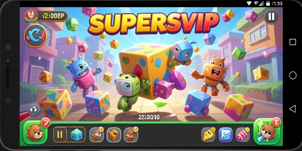 Tampilan gameplay SUPERSVIP yang menggugah selera para pecinta puzzle.