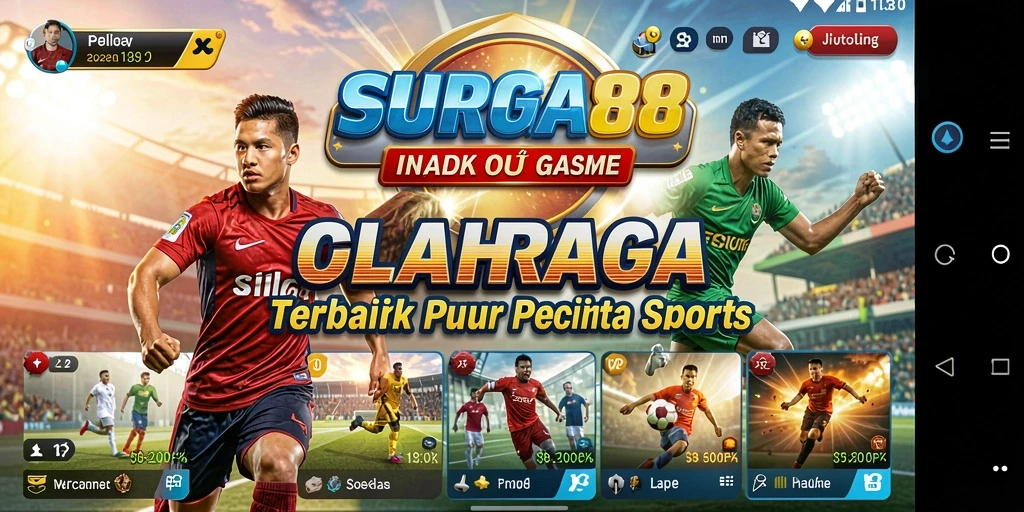 Tangkapan layar utama SURGA88 menampilkan gameplay seru dalam olahraga.