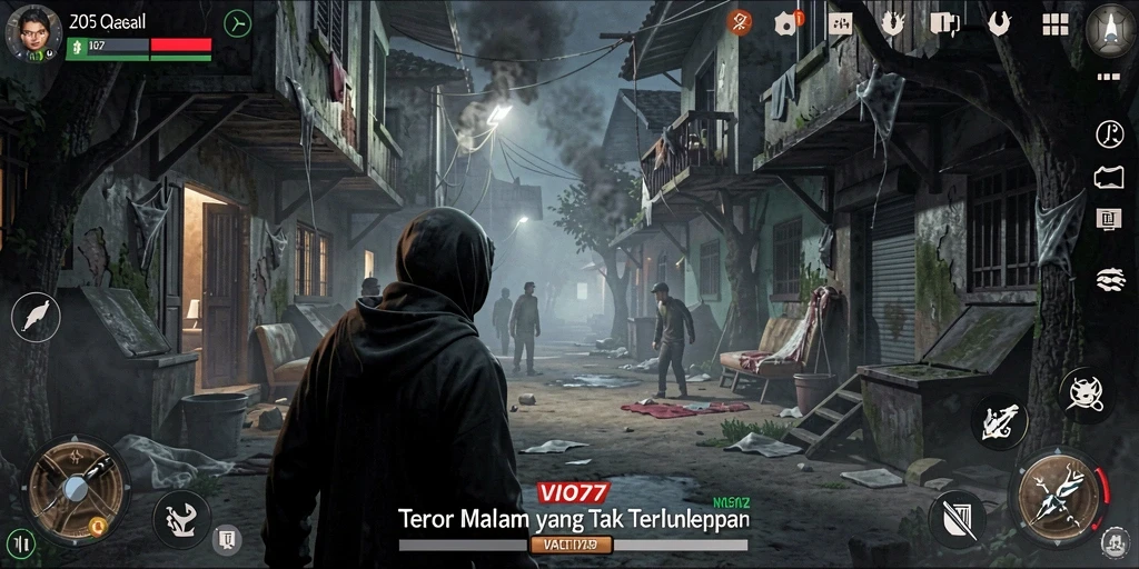 Menampilkan gameplay menegangkan dalam atmosfer horor yang mencekam.